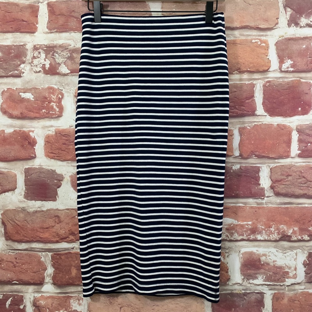 Anthropologie Sanctuary Skirt Women's Small Dark Blue White Striped Basic Casual